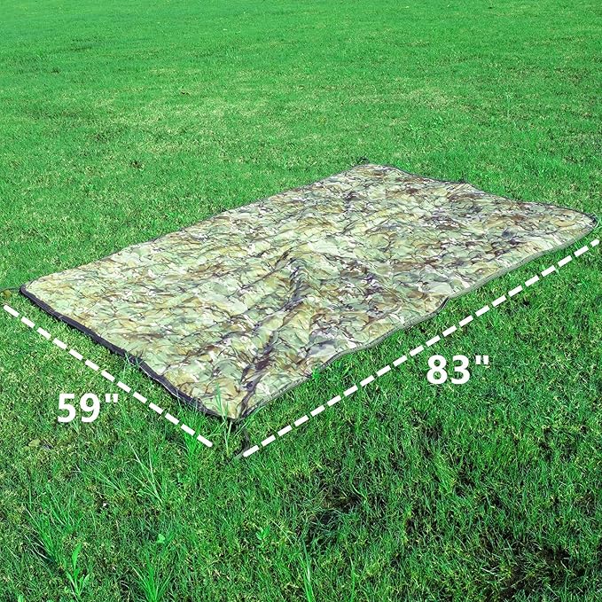 Camping Emergency Blankets Woobie, Waterproof Military Grade Army Poncho Liner for Outdoor Travel Picnic Hiking Jungle Woodland Cold Weather Survival