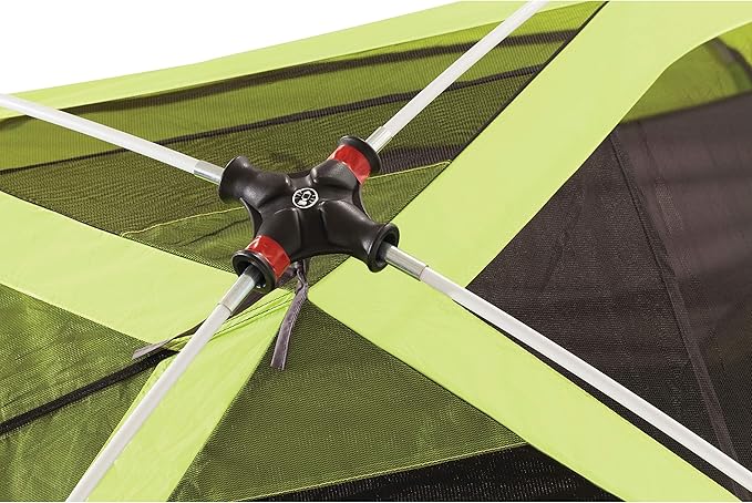 Coleman Steel Creek 6-Person Tent with Screened Porch & Integrated Rainfly, Weatherproof Tent with Screen Room Sets Up in Minutes, Fits Queen-Size Airbed