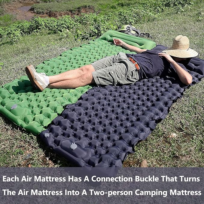 LISANNE Camping Sleeping Mat Inflatable Camping Mattress with Built in Foot Pump,Ultralight Compact Sleeping Pad for Camping,Backpacking,Hiking,Traveling,Tent,Rv,Waterproof and Portable
