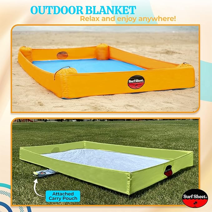 Sandproof Beach Blanket - Oversize Large Outdoor Picnic Blanket for Beaches & Camping - Portable Family Beach Blanket Waterproof Sandproof for Parks, Travel, Vacation Essentials (Yellow)