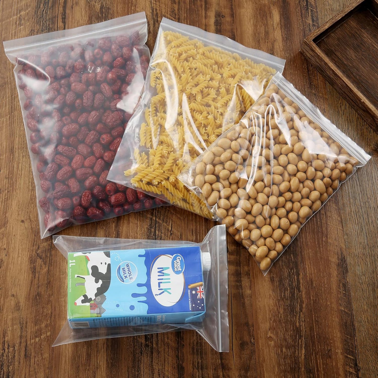 100PCS 6" x 9" Thick 3 Mil Clear Zip Seal Lock Poly Bags Reclosable Plastic Bags With Zipper for Photo Cards Envelopes Snacks Seeds Storage