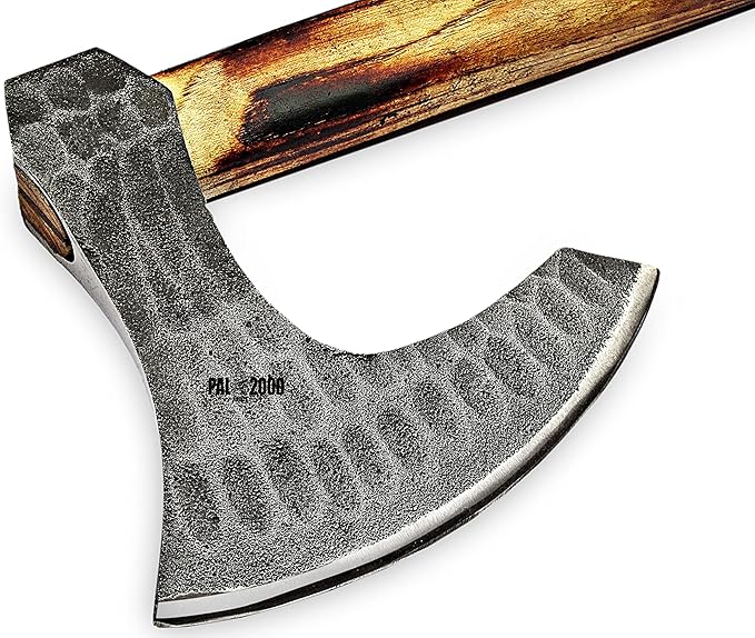AX-2038 Custom Handmade Viking Hatchet Axe Carbon Steel Head Bearded Camping Tomahawk Battle Ax with Sheath