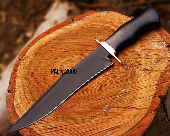 PAL 2000 KNIVES BOW-3157 Custom Handmade D2 Steel Hunting Knife Black Powder Coated Unique Personalized Knife Fixed Blade Tactical Survival Knife with Sheath