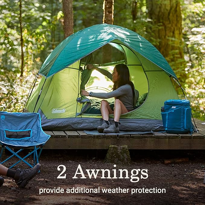 Coleman Sundome 6-Person Tent with Rainfly, Weatherproof Tent Sets Up in 10 Mins