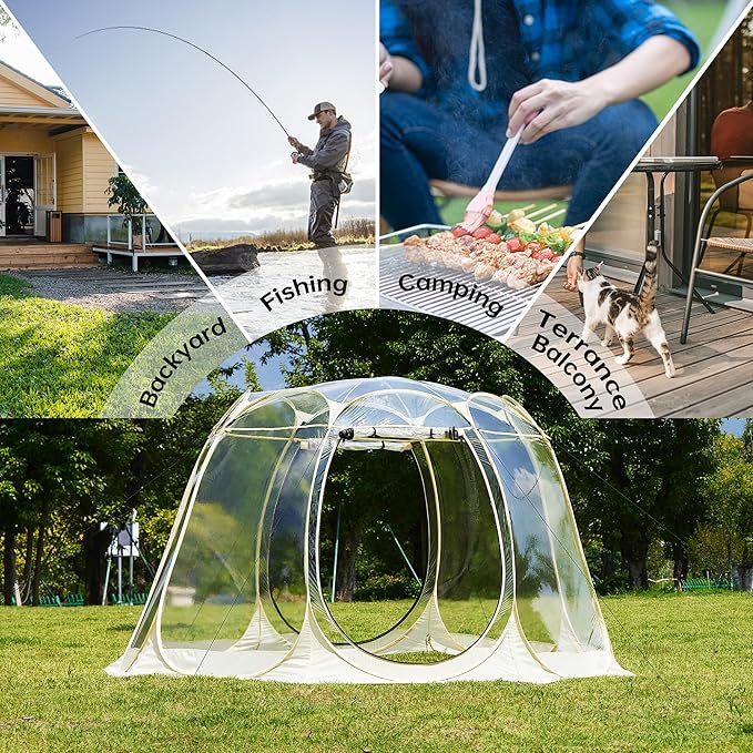 Pop Up Bubble Tent, Transparent Outdoor Bubble Tent, Weather Proof Pop Up Tent, Portable Transparent Tent, Canopy Gazebo for Patios, Backyards, Camping