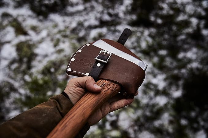 Helko Werk Leather Axe Sheath - Genuine Leather Sheath for Double Bit Axes Leather and Hatchet Cover and Axe Cover