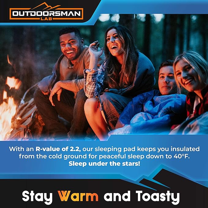 Sleeping Pad for Camping - Patented Camp Mat, Ultralight - Best Compact Inflatable Air Mattress for Adults & Kids - Lightweight Hiking, Backpacking, Outdoor & Travel Gear