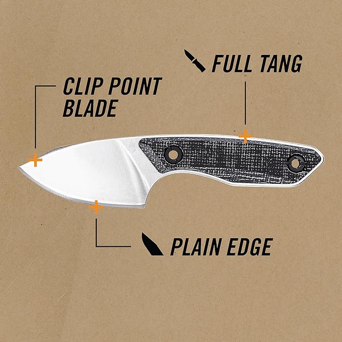 Gerber Gear Stowe Pocket Knife and Sheath - 2.5" Fixed Blade - EDC Gear and Equipment - Micarta