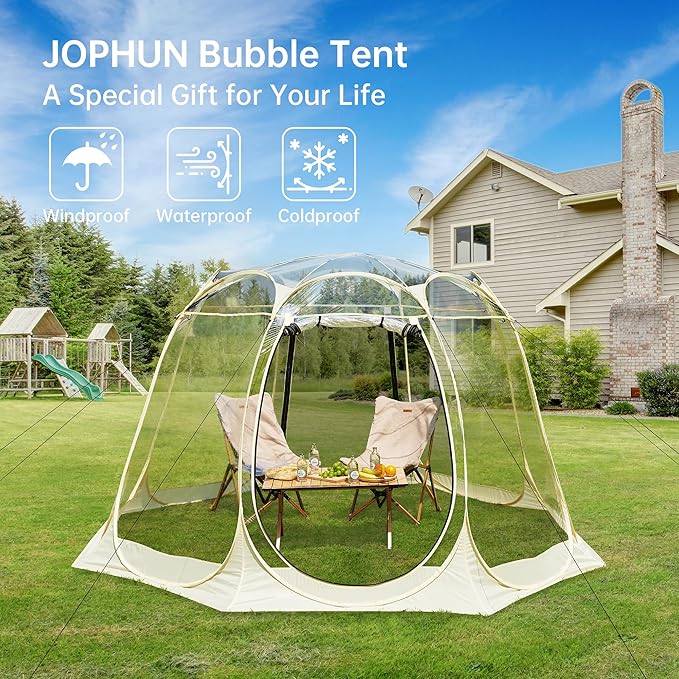 Pop Up Bubble Tent, Transparent Outdoor Bubble Tent, Weather Proof Pop Up Tent, Portable Transparent Tent, Canopy Gazebo for Patios, Backyards, Camping