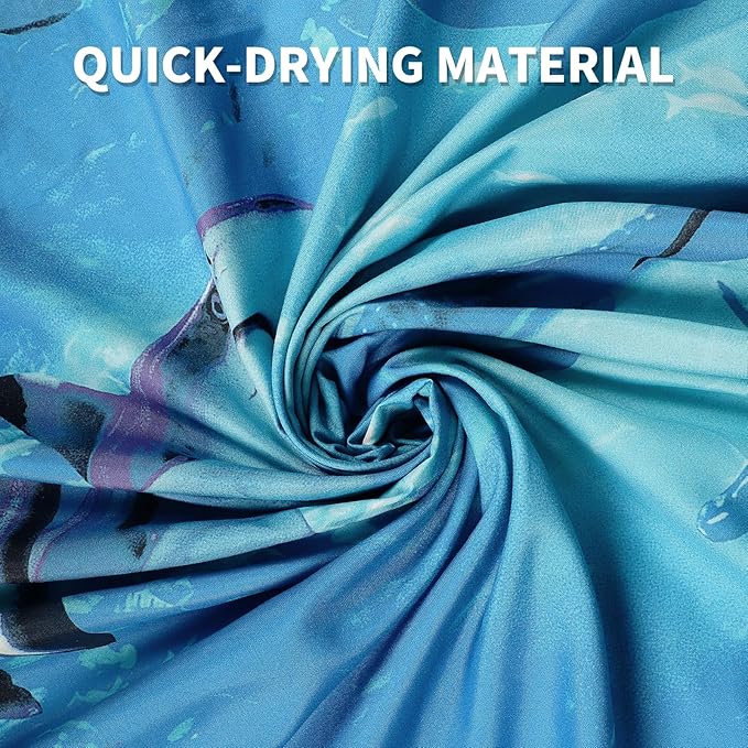 Beach Blanket, 83''*79''(210 * 200cm) Waterproof Sandproof Shark Picnic Blankets for 3-5 Adults, Oversized Lightweight Beach Mat, Big & Compact Picnic Mat for Travel, Camping, Hiking, Beach