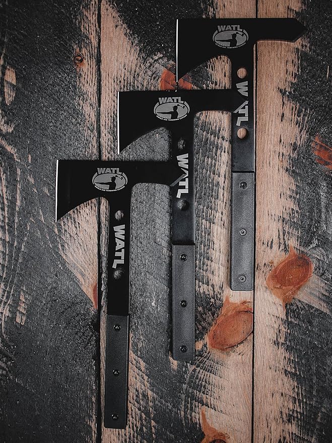 The New & Improved WATL Competition Throwing Hawk Set: World Axe Throwing League Tomahawks with Throwing Hatchet Nylon Sheath and Removable/Replaceable Handles