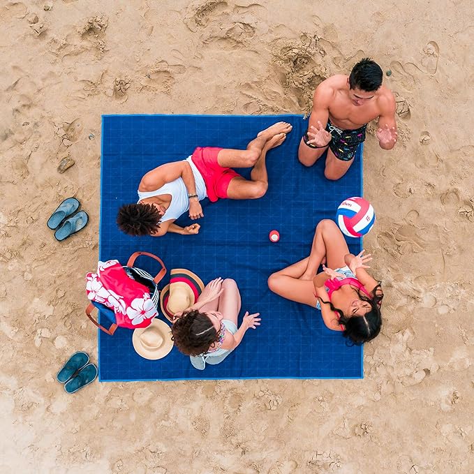 CGEAR Sandlite – Patented Sand-Free Beach Mat – Multi Use Outdoor Camping Mat, Picnic Blanket, Exercise Stretching Mat – Rollup Compact – Great for Families