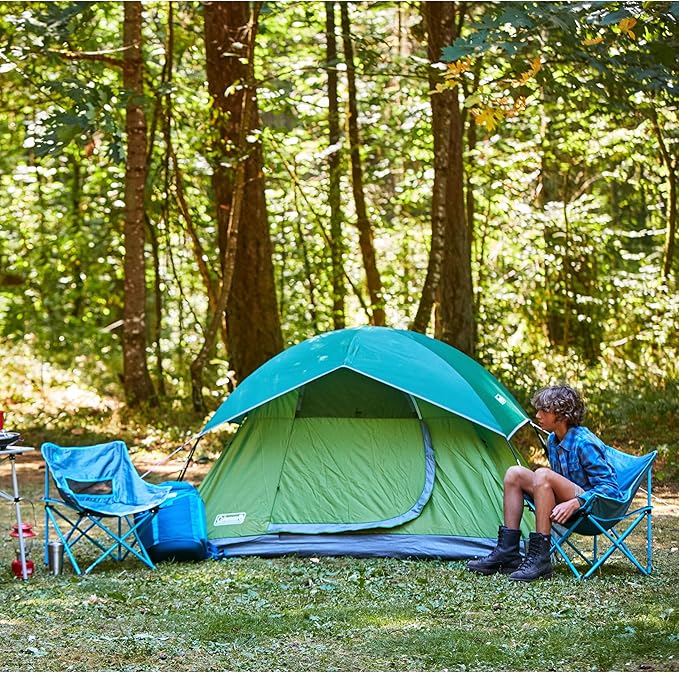 Coleman Sundome Camping Tent with Rainfly, 2/3/4/6 Person Tent Sets Up in 10 Mins, Weatherproof Shelter for Camping, Festivals, Backyard, Sleepovers, & More