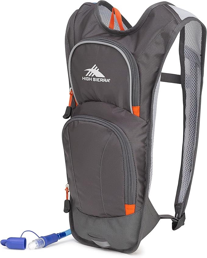 High Sierra HydraHike Hydration Backpack, Lightweight Running Backpack, Cycling, Hiking, for Men, Women & Kids, Mercury/Redline, 4L