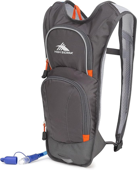 High Sierra HydraHike Hydration Backpack, Lightweight Running Backpack, Cycling, Hiking, for Men, Women & Kids, Mercury/Redline, 4L