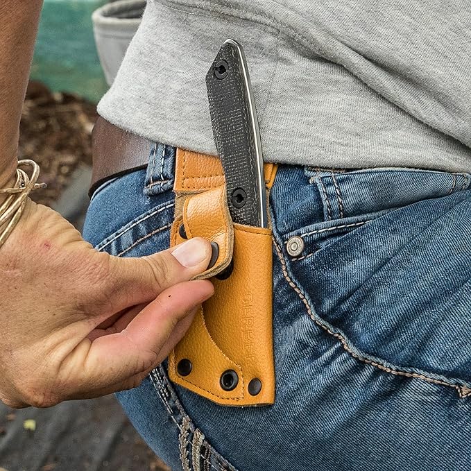 Gerber Gear Stowe Pocket Knife and Sheath - 2.5" Fixed Blade - EDC Gear and Equipment - Micarta