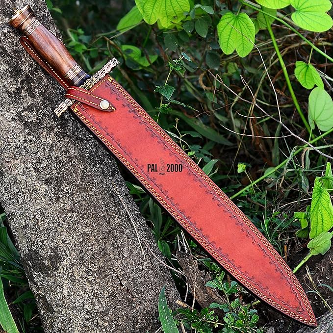 SW-3018 Custom Handmade Damascus Viking Hunting Dagger Sword with Sheath