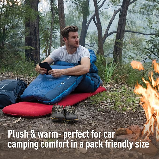 Sea to Summit Comfort Plus Self-Inflating Foam 2-Person Camping Mattress, Crimson Red