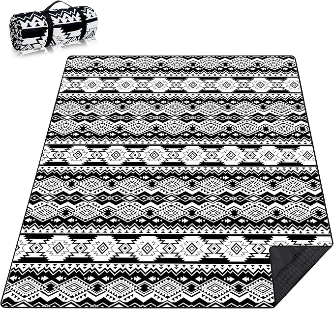 Picnic Blankets Beach Blanket 80" X 60" Extra Large Waterproof Camping Blankets Portable Outdoor Mat 3-Layer blanket for Beach, Hiking, Park, Music Festival, Grass Lawn,Travel
