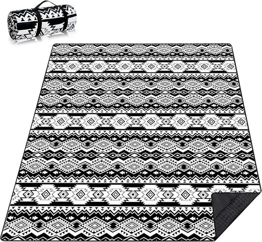 Picnic Blankets Beach Blanket 80" X 60" Extra Large Waterproof Camping Blankets Portable Outdoor Mat 3-Layer blanket for Beach, Hiking, Park, Music Festival, Grass Lawn,Travel