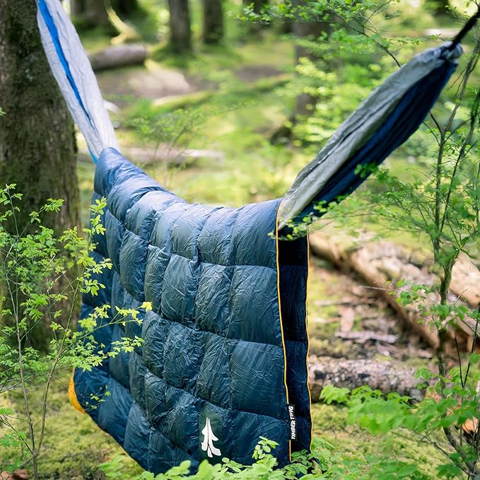 Outdoor, Travel, and Camping Puffy Down Blanket - Its Packable, Lightweight, and Warm - Midnight Ember