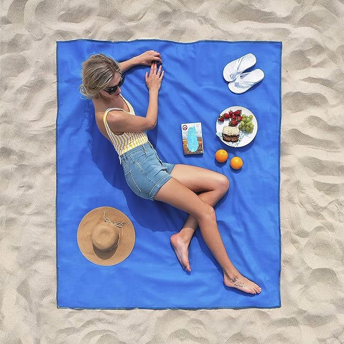 CGEAR Sandlite – Patented Sand-Free Beach Mat – Multi Use Outdoor Camping Mat, Picnic Blanket, Exercise Stretching Mat – Rollup Compact – Great for Families