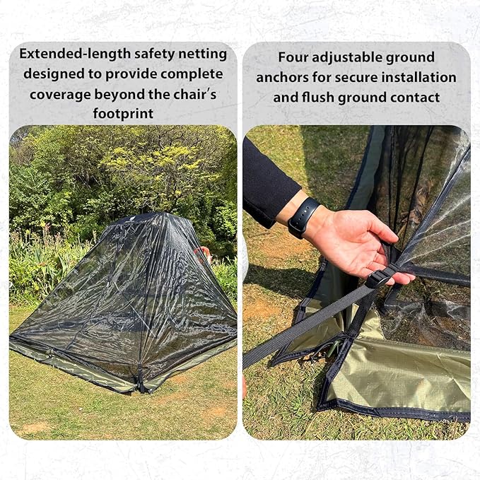GEERTOP Portable Ultralight Mosquito Net for Camping Chairs with Canopy Shade, Mesh Screen with Zipper – Backpacking Hiking Hunting Fishing
