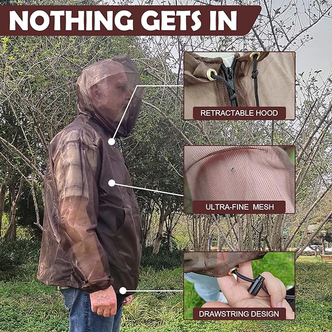 Aventik Mosquito Jacket Mosquito Pants Mosquito Suit No-See-Um Mesh, Super Light, Keep Safe Cool, UV Protection