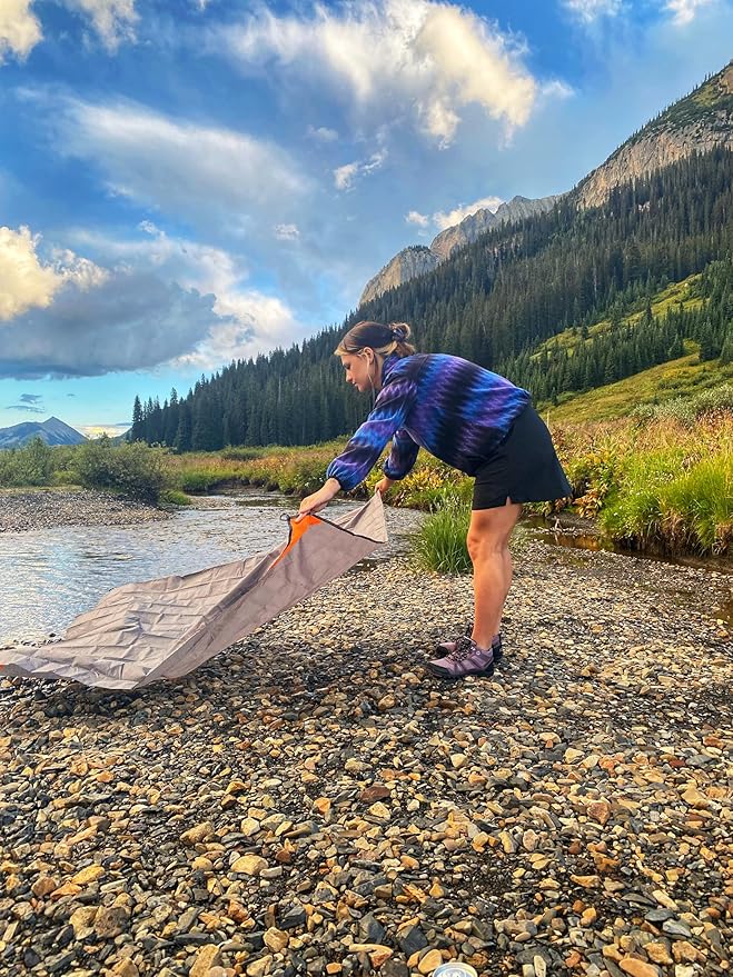 Pocket Blanket -Compact Picnic Blanket (60"x 56") - Sand Proof Beach Blanket / 100% Waterproof Ground Cover. Great Outdoor Blanket for Hiking, Camping, Picnics, Travel and Beach Trips!