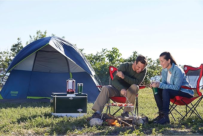 Coleman Sundome 6-Person Tent with Rainfly, Weatherproof Tent Sets Up in 10 Mins