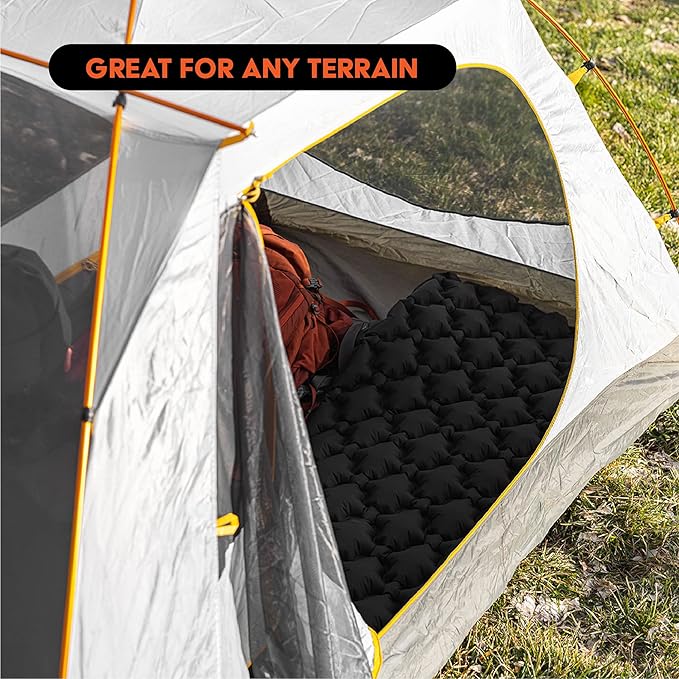 VAEDA Inflatable Sleeping Pad for Camping - Portable & Compact Camping Mat for Sleeping - Ultralight & Waterproof Backpacking Sleeping Mat for Hiking, Traveling & Outdoor Activities
