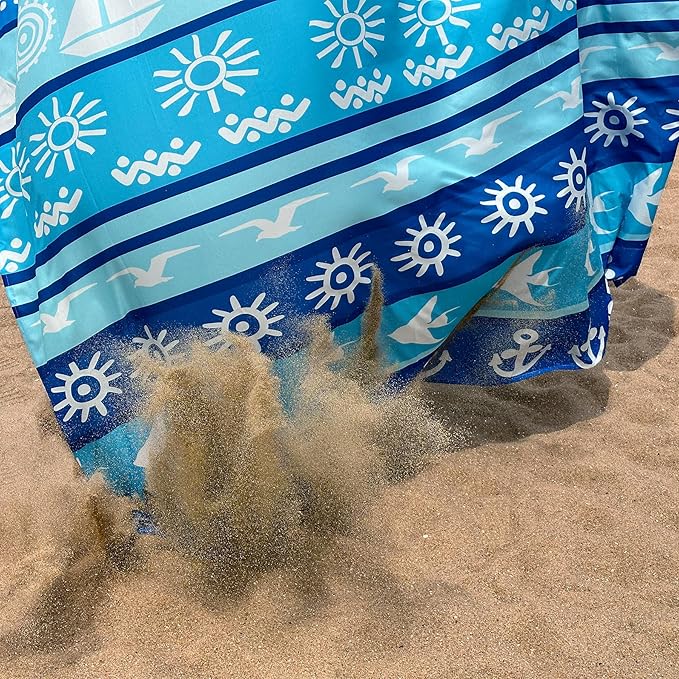Beach Blanket Waterproof Sandproof 79"x 83" for 1-4 Adults,Quick Drying Beach Mat,Lightweight & Durable,Beach Essentials for Family Beach Camping Travel Picnic(Bohemian)