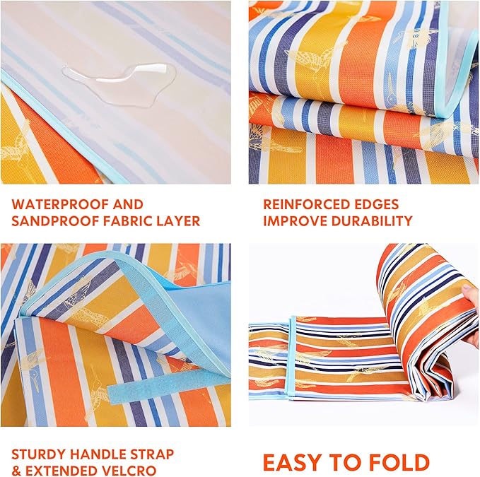 Waterproof Extra Large Picnic Blanket Outdoor Foldable Picnic Blanket Sandproof Beach Blanket for Park Camping Hiking