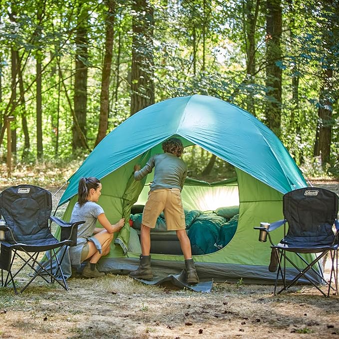 Coleman Sundome Camping Tent with Rainfly, 2/3/4/6 Person Tent Sets Up in 10 Mins, Weatherproof Shelter for Camping, Festivals, Backyard, Sleepovers, & More