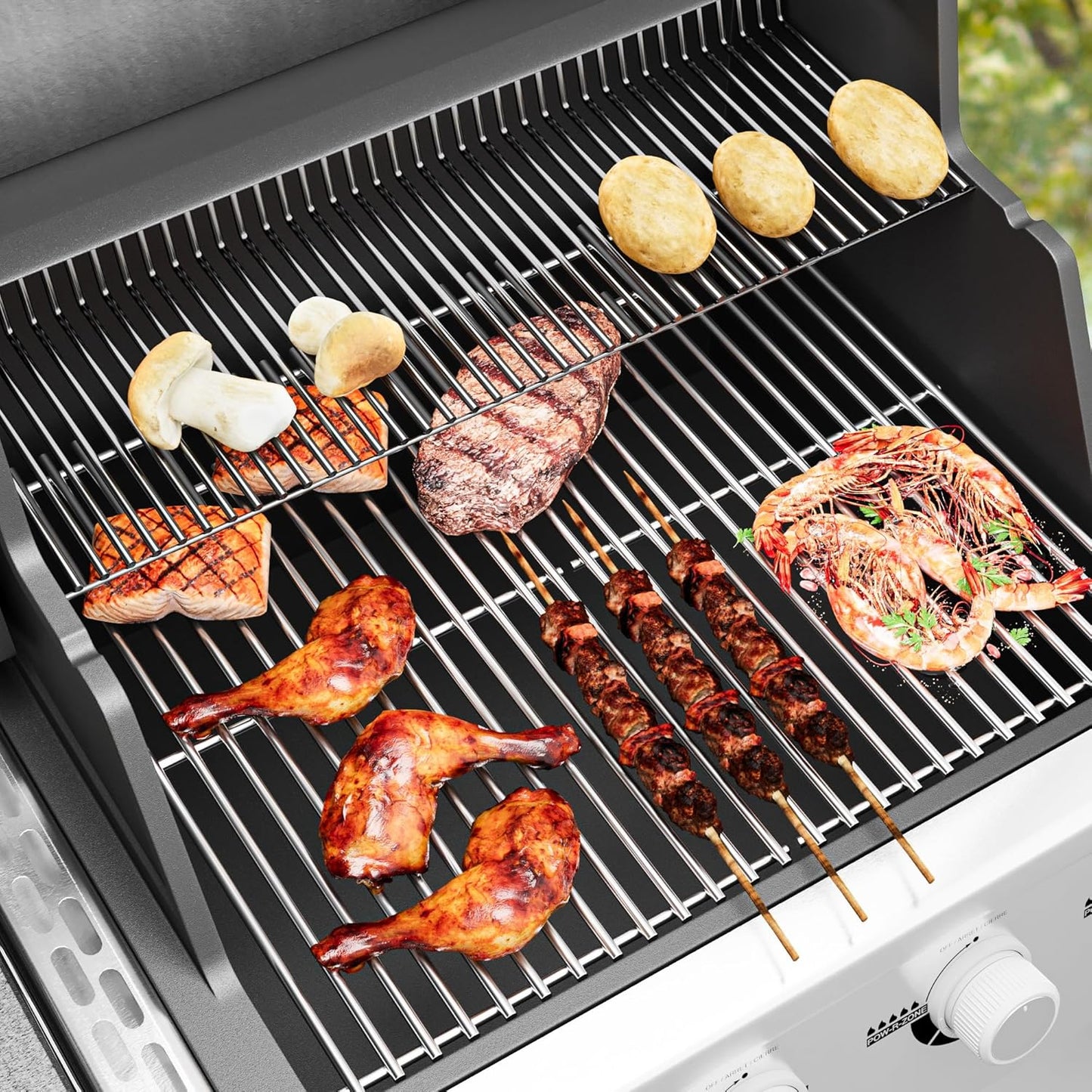 17.5 inch Grill Cooking Grates for Weber Spirit E210 E-220 S210 S-220 Spirit 200&Spirit II 200 Series Gas Grills with Front Control, Stainless Steel Grates Replacement Parts for Weber 7637 Gas Grills