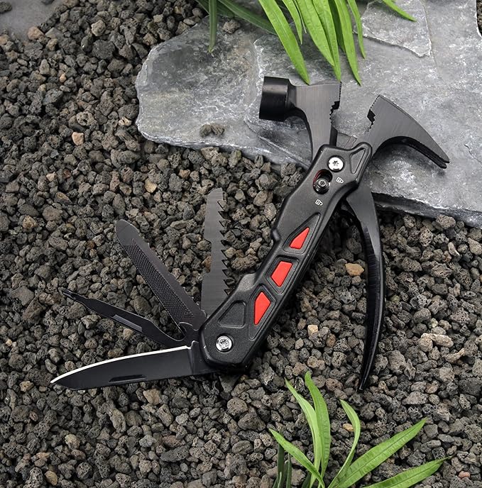 KA-69 14-in-1 Multitool with Safety Locking, Professional Stainless Steel Multitool Pocket Hammer, Flathead Screwdriver,Fish Scaler, Bottle Opener,Apply to Survival,Camping, Hunting and Hiking