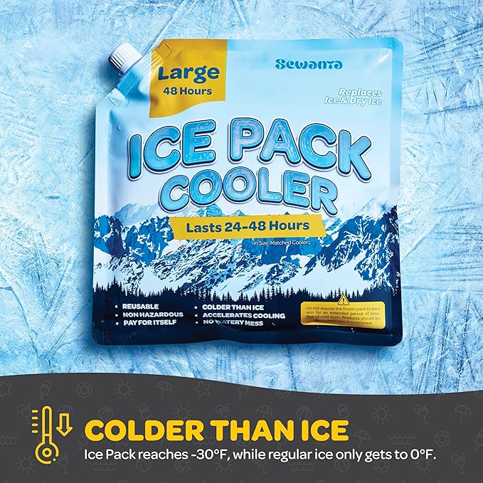 Reusable Ice Packs for lunch Boxes, Coolers (18 Pack) Ice Pack for Outdoor Activities Like Camping & Travel - keep drink & Food Cold Up to 48 Hours with No Mess of Melting Ice.