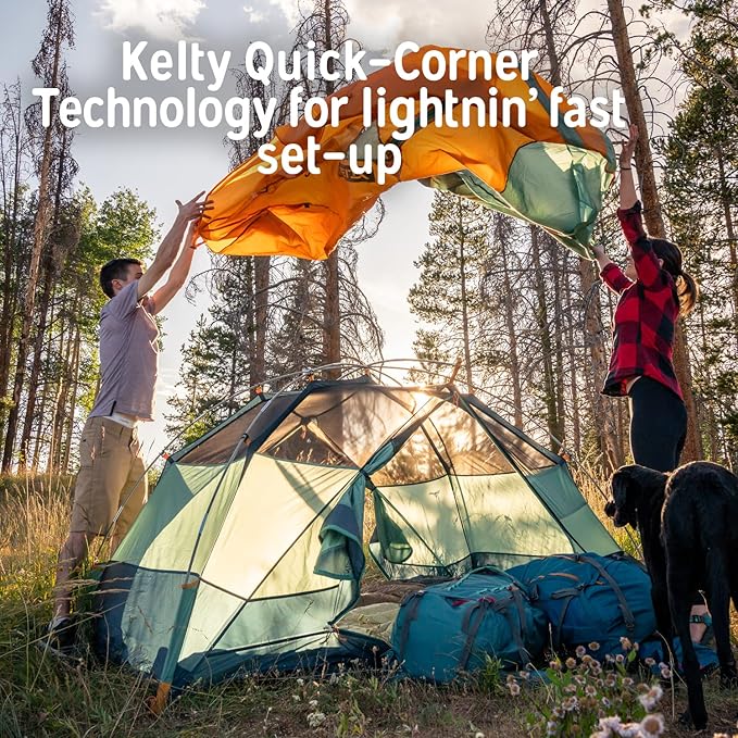 Kelty Wireless Freestanding Car Camping Tent, 2 4 or 6 Person Sleeping Capacity, Two Doors + Two Vestibules, Campground Festival Backyard Shelter, 2022