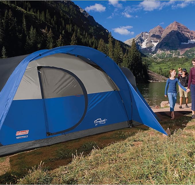 Coleman Montana Camping Tent, 6/8 Person Family Tent with Included Rainfly, Carry Bag, and Spacious Interior, Fits Multiple Queen Airbeds and Sets Up in 15 Minutes