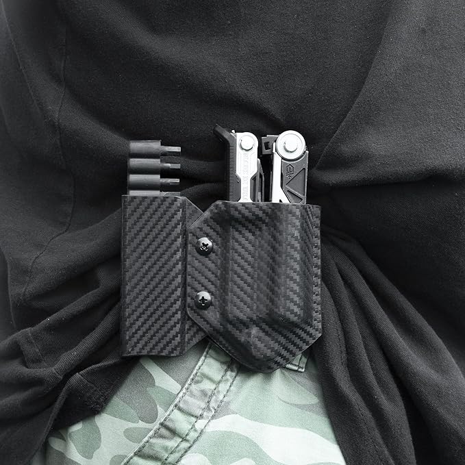 Clip & Carry Kydex Multitool Sheath for Gerber Center-Drive w/Optional Bit Sidecar Holder ~ Made in USA (Multi-Tool & Bits not Included) Multi Tool Holster