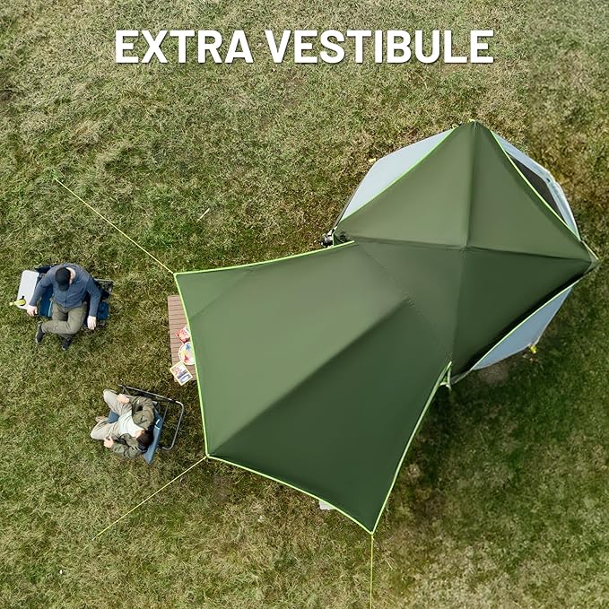 TIMBER RIDGE 4/6/8 Person Instant Pop Up Cabin Tent, Easy 60 Second Setup, Weather Resistant Camping Family Hub Tent with Rain Fly and Carry Bag for Camping Hiking Outdoor Travel