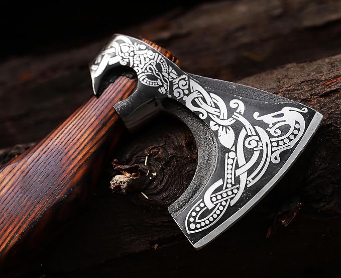 | Viking Axe,Hatchet,Throwing Axe,Hand Axe,Gift for him,Wood Working Tool,Viking Gifts for Men,Camping Hatchet,Tomahawk,Bearded Axe (WCA-019)