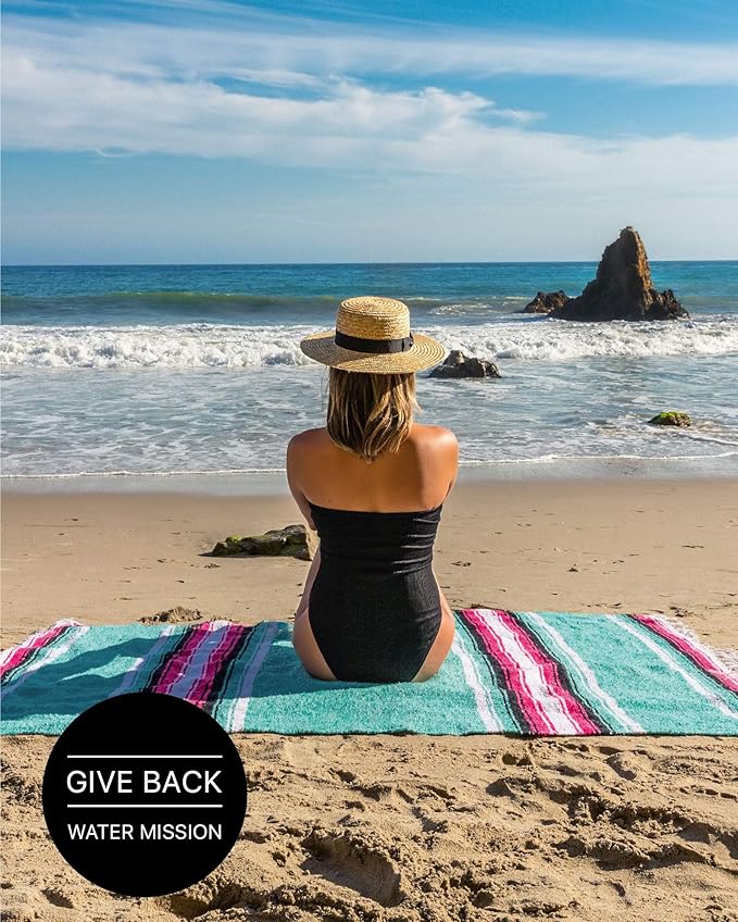 Premium Mexican Blanket, Authentic Hand Woven Falsa Blanket & Yoga Blanket | Made by Traditional Mexican Artisans, Perfect Saddle Blanket, Beach Blanket, Picnic Blanket, Car Blanket, Outdoor Blanket