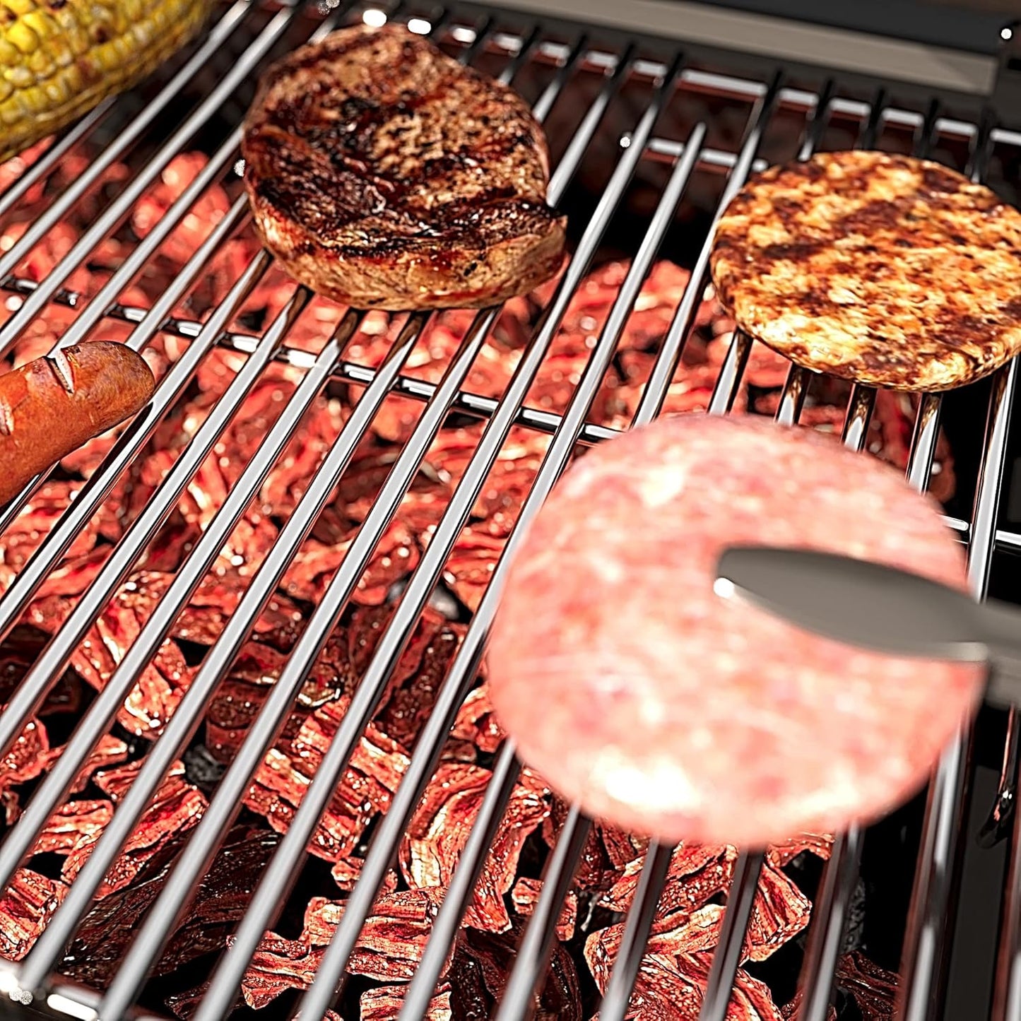 17/17.5/19.5 Inch Stainless Steel Cooking Grill Grates, Nexgrill Replacement Parts for Nexgrill 4 Burner 720-0830H, 720-0783E, 720-0783C Kenmore Uniflame, BBQ Grids Grillgrates, 17"D x 26.4"W