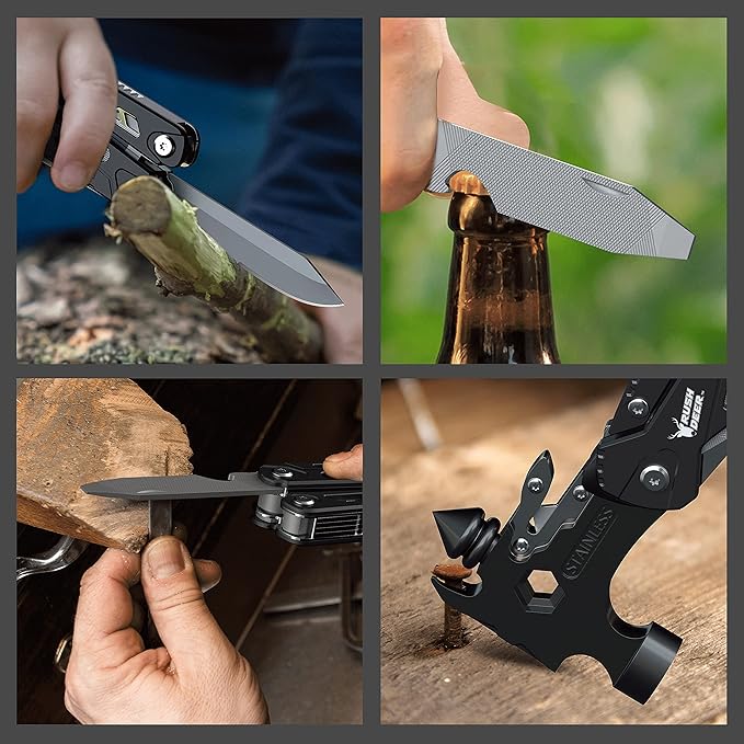 [Upgraded Hammer Multitool] Gift for Men Dad,16-in-1 Portable Multi Tool Pliers Survival Camping Gear,Cool Gadgets for Hiking Outdoor,Christmas Stocking Stuffers,Anniversary Birthday Gift for Men Boys