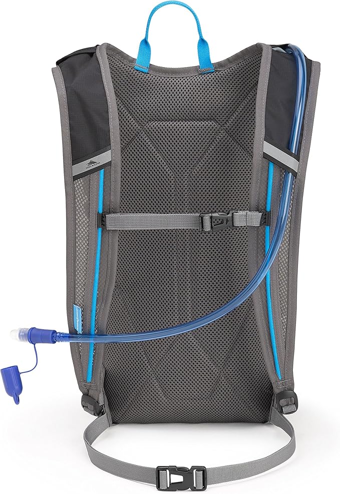 High Sierra HydraHike Hydration Backpack, Lightweight Running Backpack, Cycling, Hiking, for Men & Women, Black/Slate/Pool, 8L