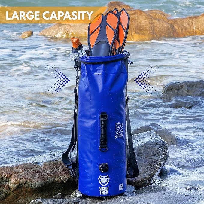 Waterproof Dry Bag - Dry Sack with Clipped Roll Top - Dry Compression - Keep Gear Safe & Dry for Camping, Boating, Tubing, Kayaking, Canoe, Rafting, Hiking, Sailing, Fishing, Scuba, etc.