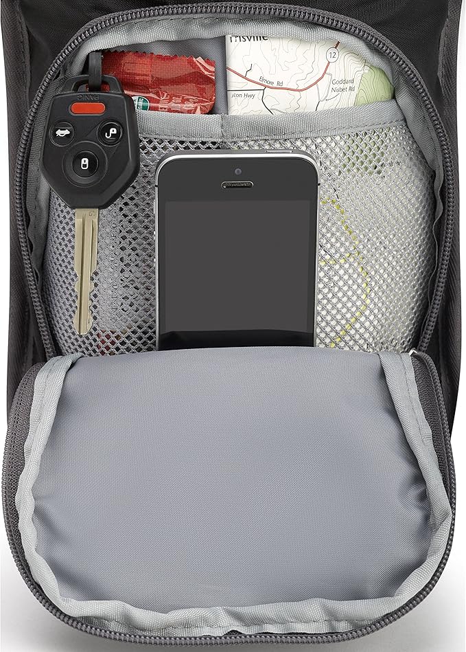 High Sierra HydraHike Hydration Backpack, Lightweight Running Backpack, Cycling, Hiking, for Men, Women & Kids, Black/Slate/Pool, 4L