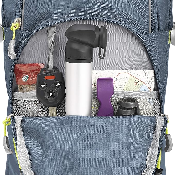 High Sierra HydraHike Hydration Backpack, Lightweight Running Backpack, Cycling, Hiking, for Men, Women & Kids, Graphite Blue/Mercury/Glow, 8L