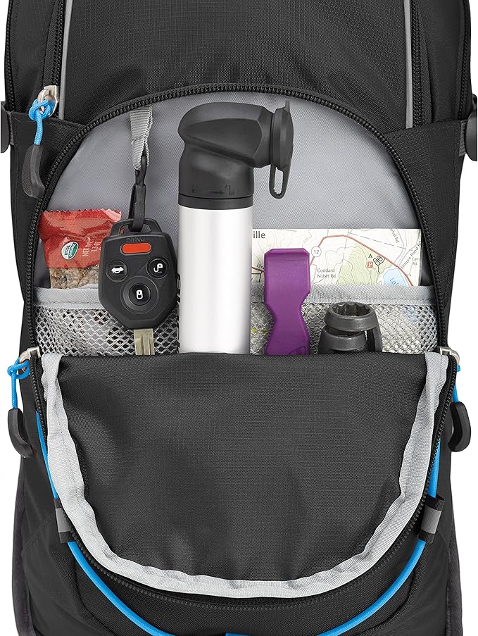 High Sierra HydraHike Hydration Backpack, Lightweight Running Backpack, Cycling, Hiking, for Men & Women, Black/Slate/Pool, 8L